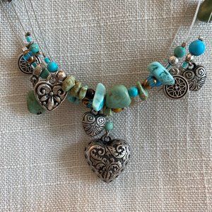 Silver and Turquoise Native American/Western Necklace